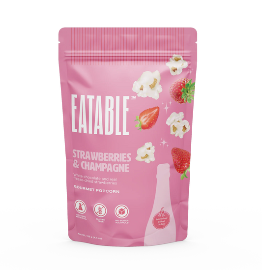 Eatable Strawberries and Champagne Popcorn
