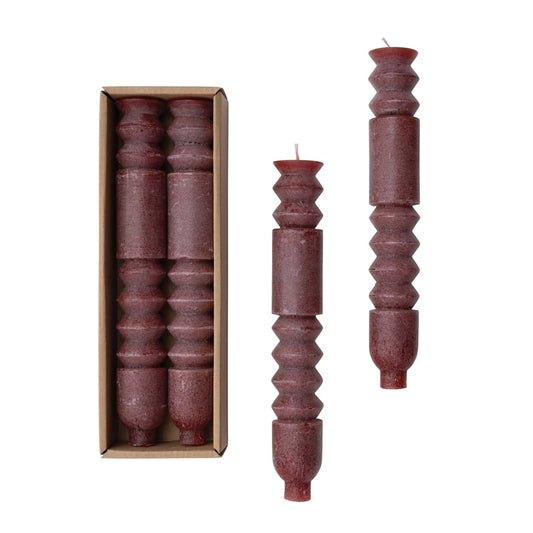 Unscented Totem Taper Candles, Red