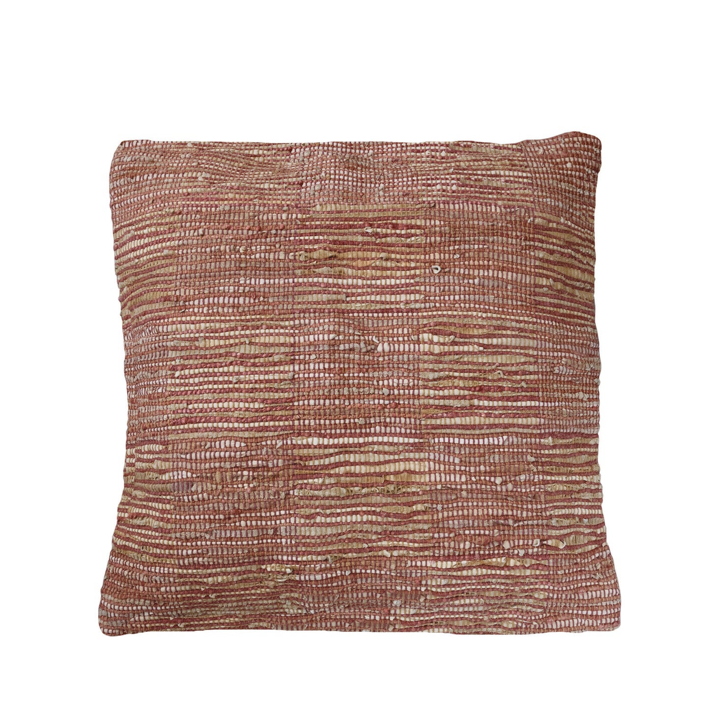 Rust Jute & Leather Floor Pillow