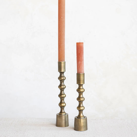 Aluminum Taper Holders Antique Gold Finish, 2 sizes