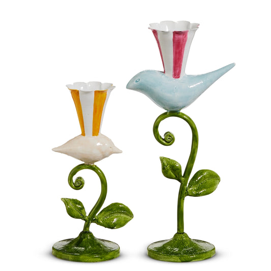 Bird on Vine Candlestick, Asst