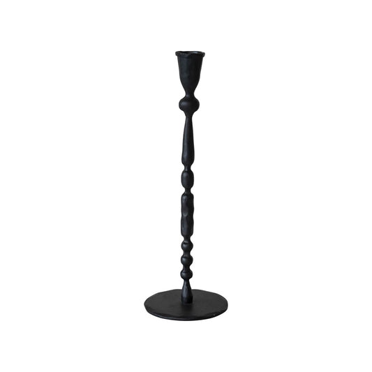 Hand Forged Iron Taper Candle Holder, Black