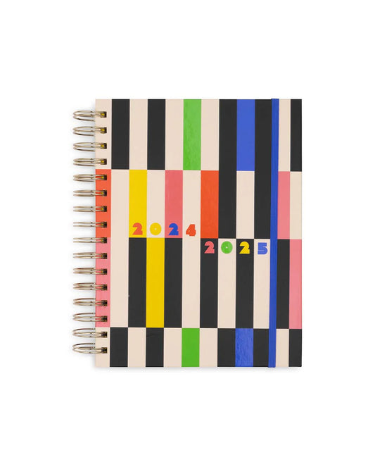 17 Month 2024-2025 Planner, Black Stripes