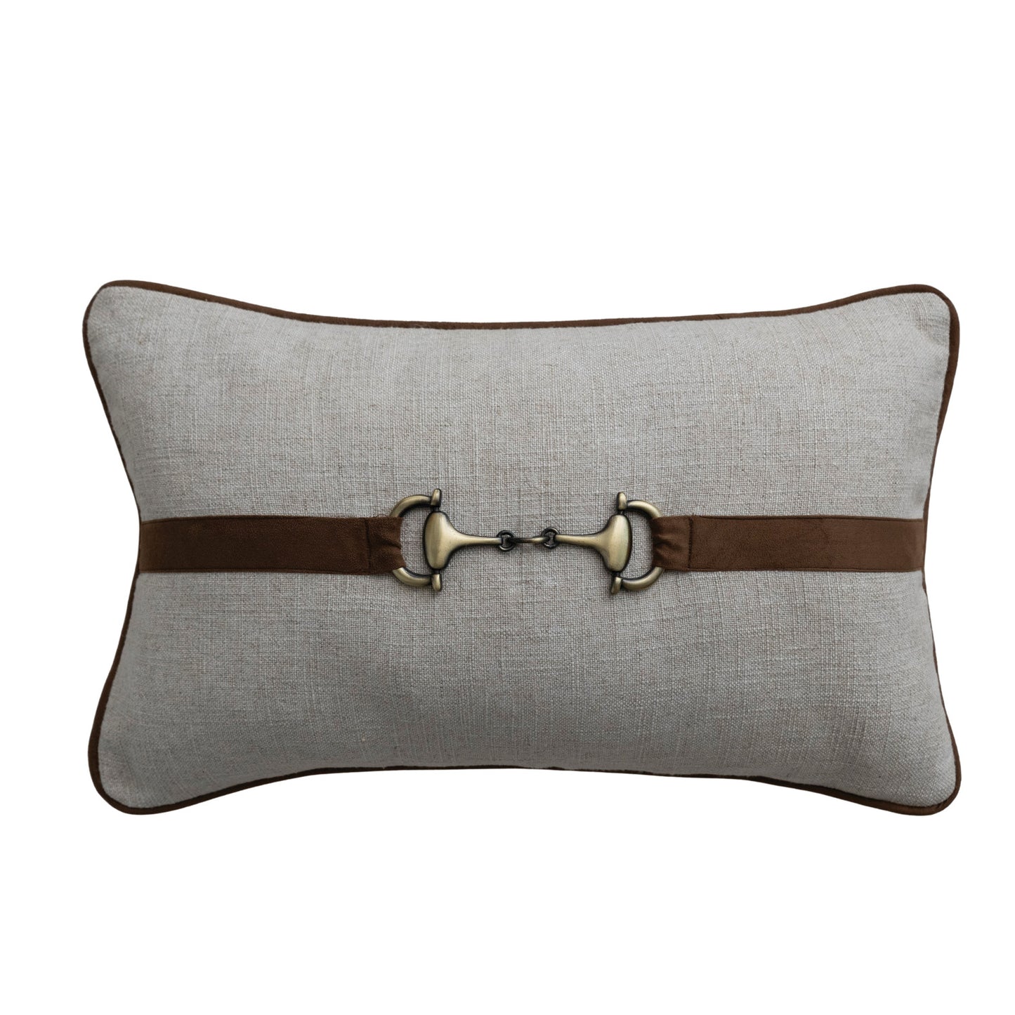 Linen Lumbar Pillow w/ Belt Buckle