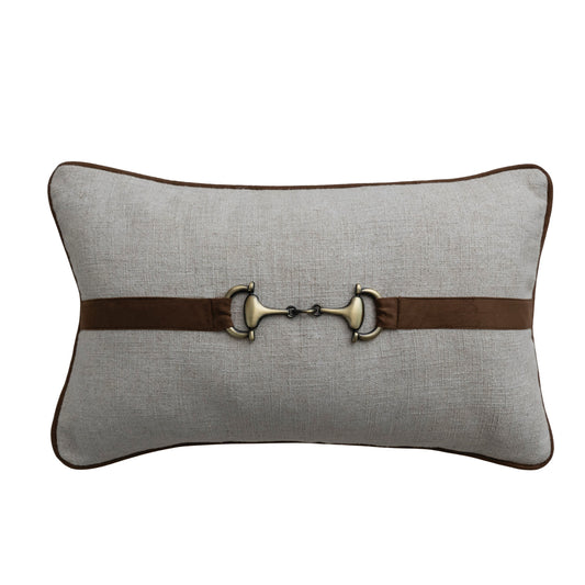 Linen Lumbar Pillow w/ Belt Buckle