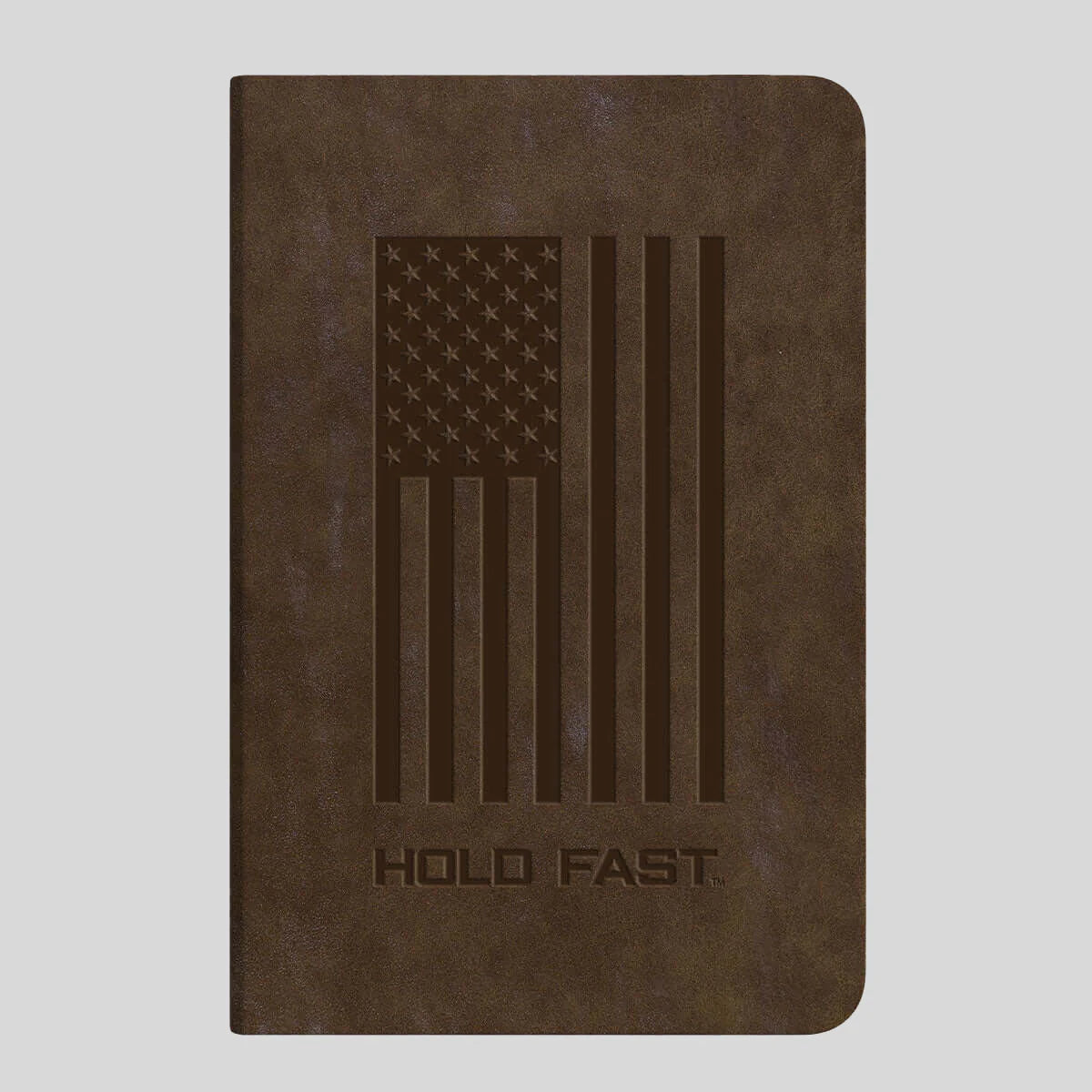 Hold Fast Men's Leather Journal - Flag Brown