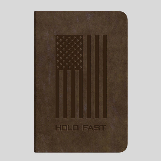 Hold Fast Men's Leather Journal - Flag Brown