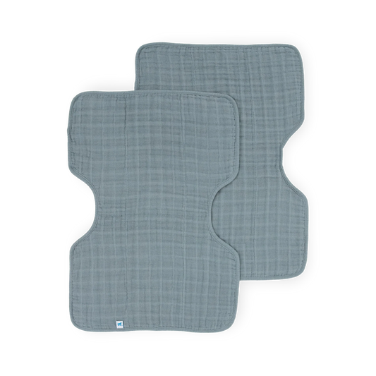 Cotton Muslin Burp Cloth 2 Pack - Sea Blue