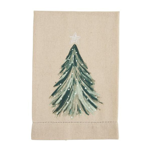Christmas Tree Painted Towel