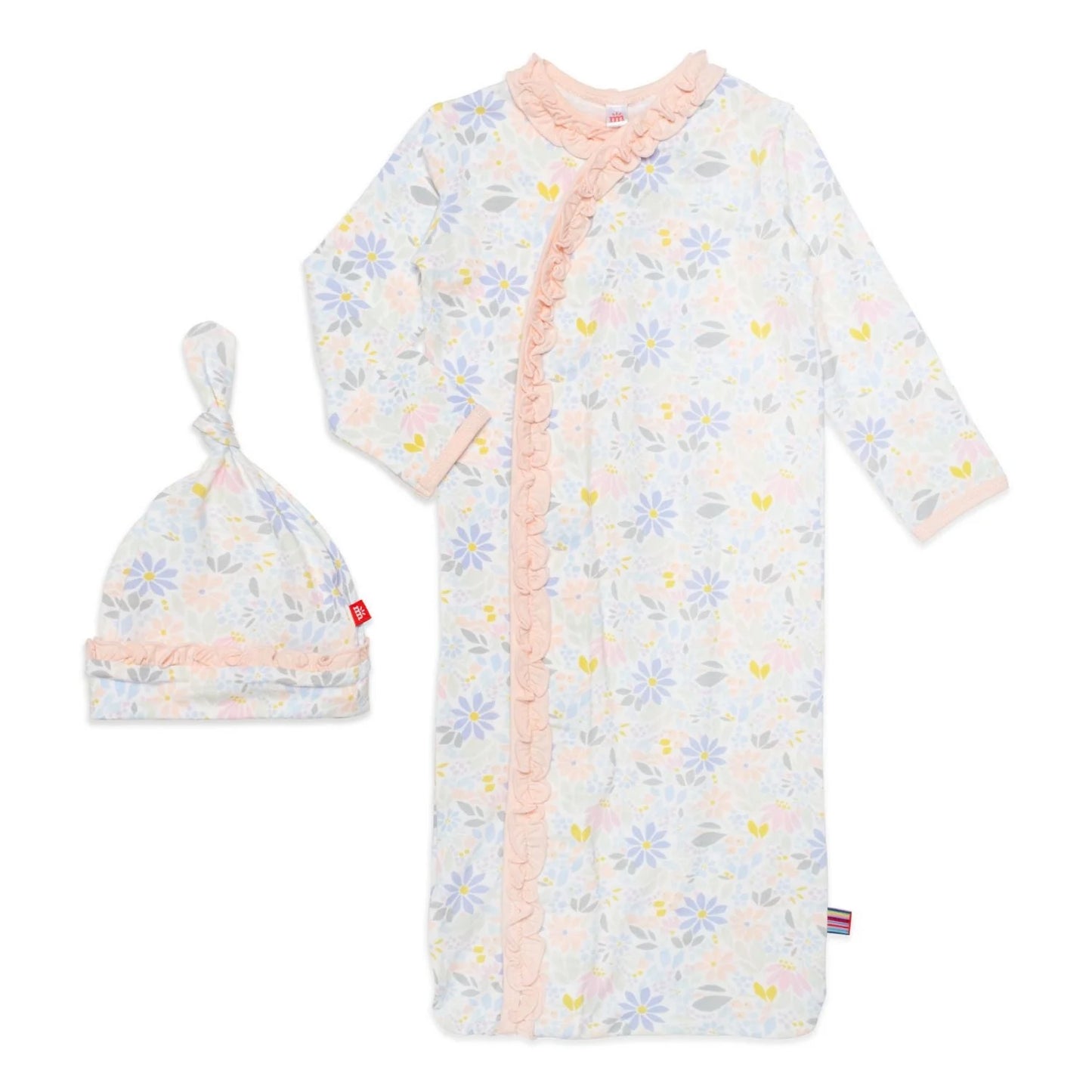 Darby Magnetic Gown + Hat Set, NB-3M