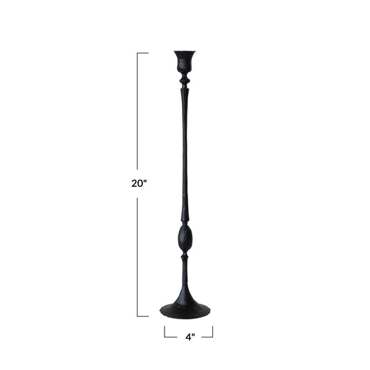 2O" H Hand Forged Cast Iron Taper Candle Holder