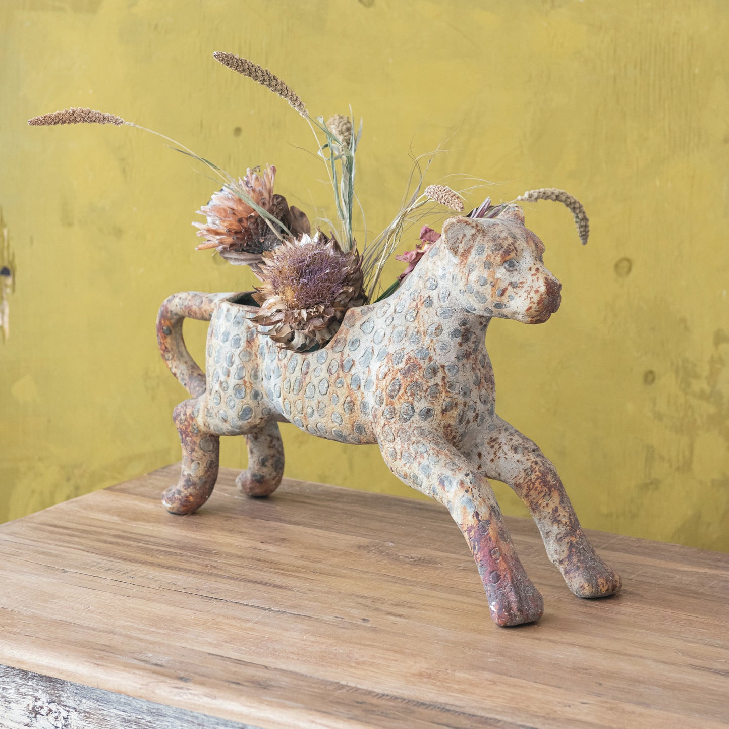 Vintage Leopard Shaped Container