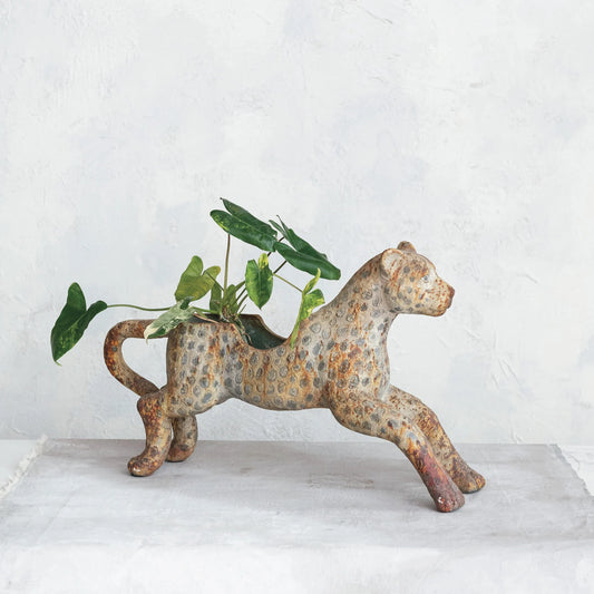 Vintage Leopard Shaped Container