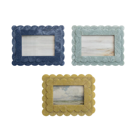 Scalloped Resin Photo Frame, 3 Colors