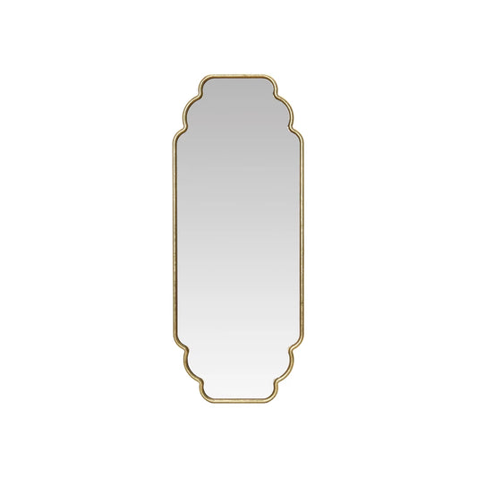 Metal Framed Scalloped Wall Mirror, Gold Finish