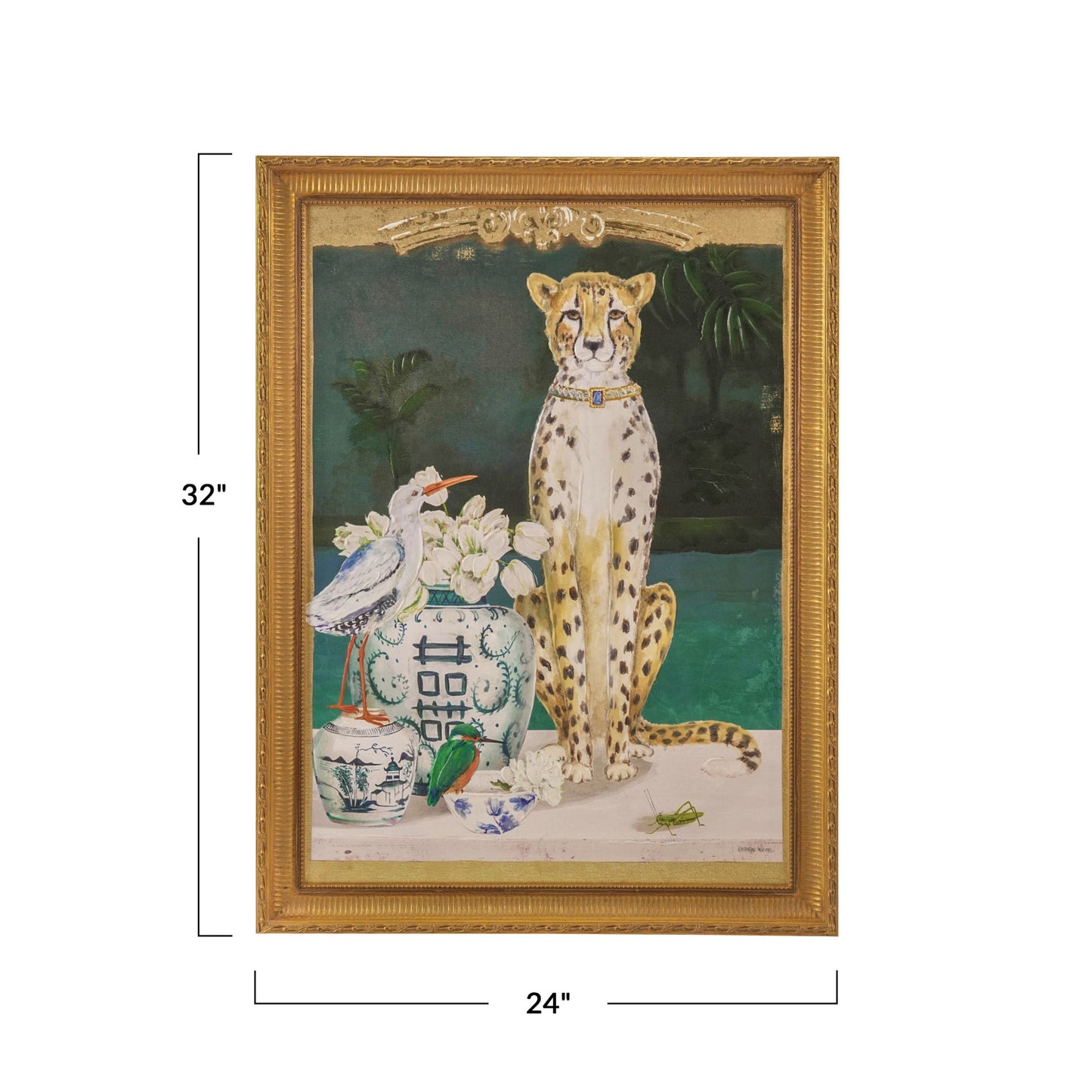 Cheetah & Urn Framed Art