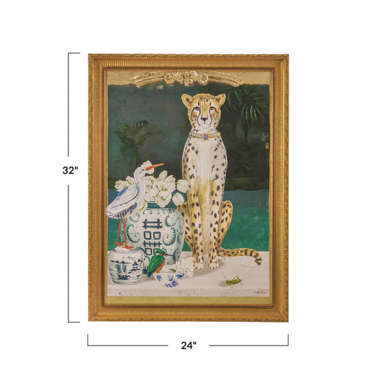 Cheetah & Urn Framed Art