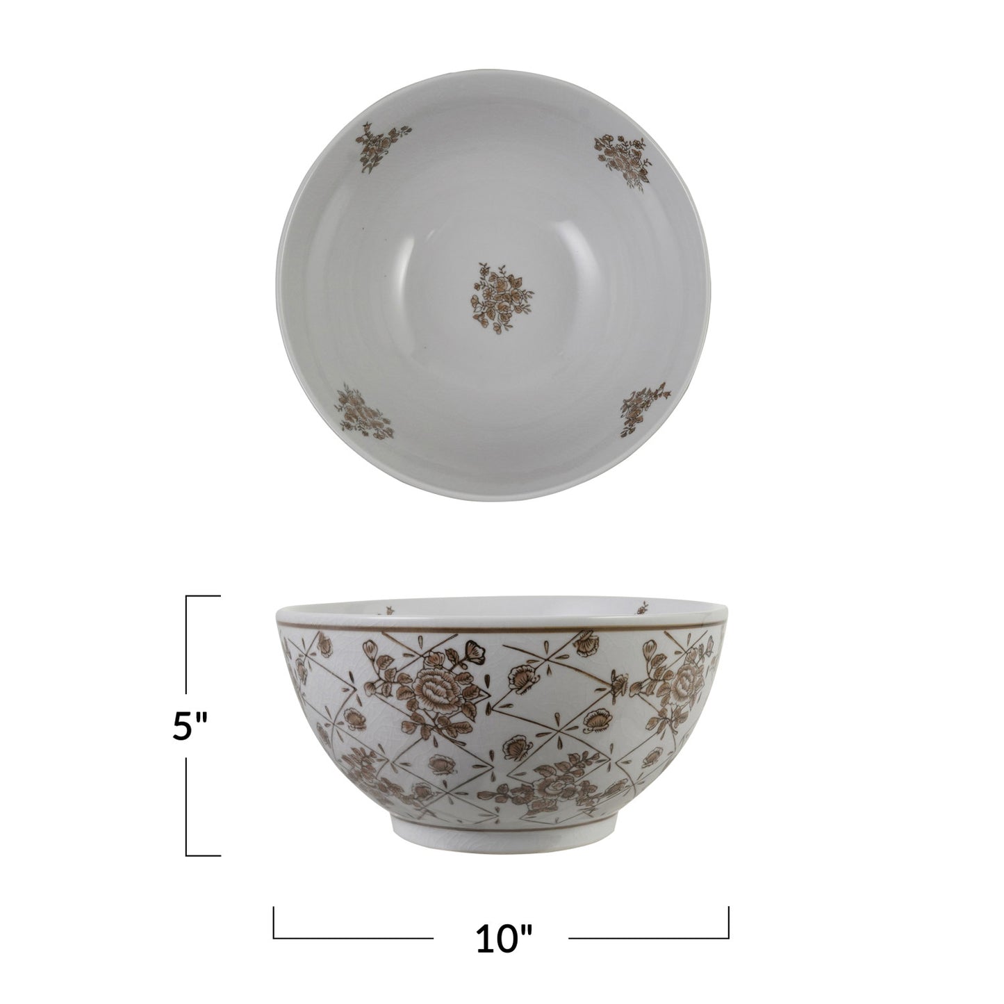 Brown & White Stoneware Bowl