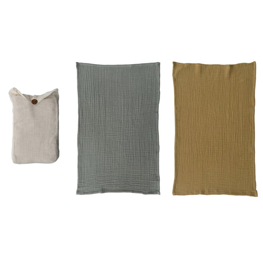 Cotton Double Cloth Tea Towels, Set of 2