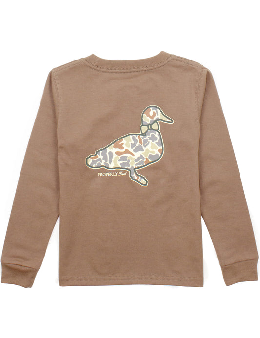 PT Youth Field Camo Logo LS Walnut