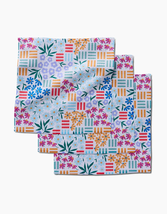 Geometry Floral Garden Dishcloth Set - 3 pack