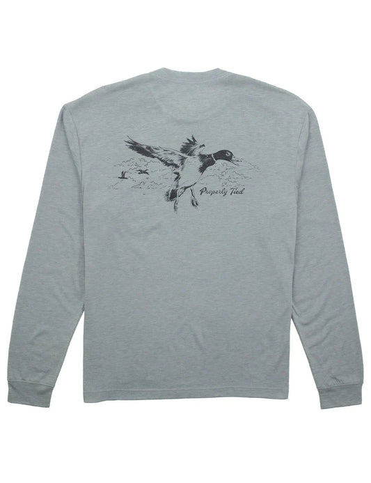 PT Portland Pocket Tee LS Flying Mallard Moss Grey