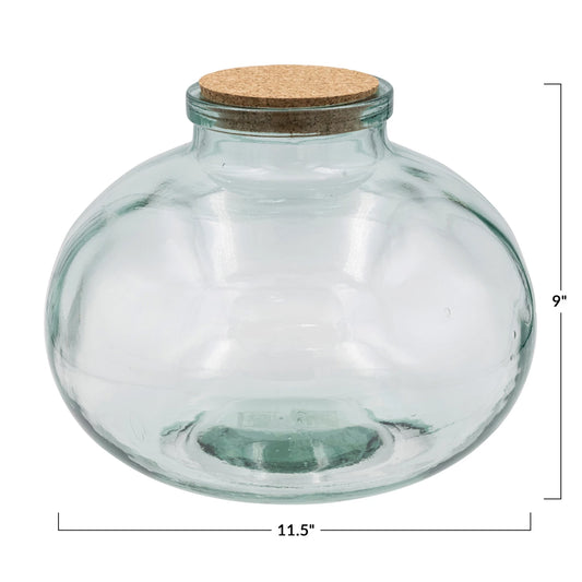 Glass Jar w/ Cork Lid, 8 quart
