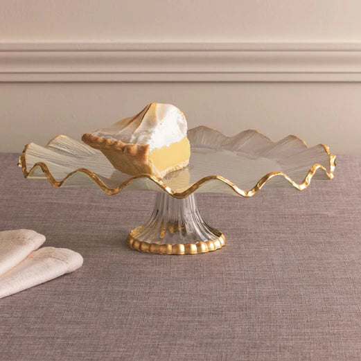 Gold Edge Ruffle Cake Stand