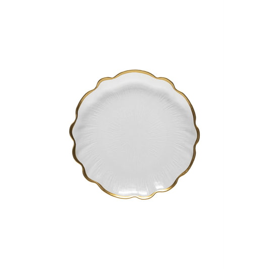 Scalloped Rimmed Salad Plate, Francesca Gold