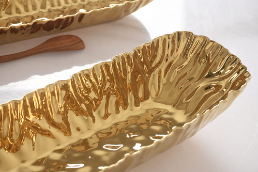 Pampa Bay Gold Deep Rectangular Server