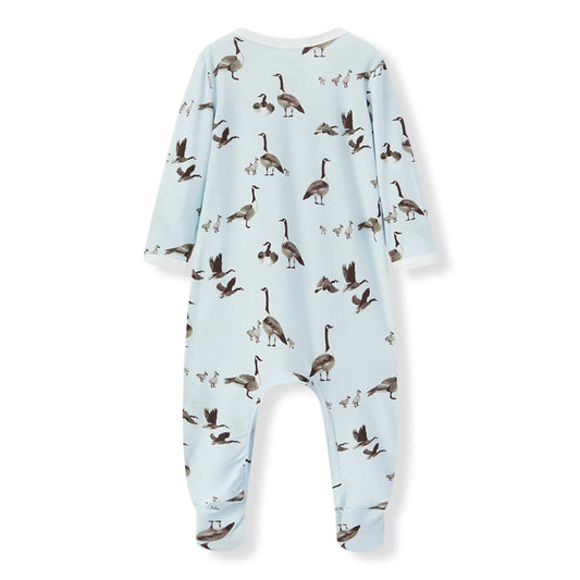 Milkbarn Zipper Footed Romper Goose