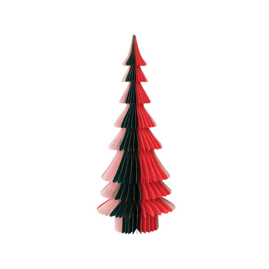 Handmade Folding Honeycomb Paper Tree w/ Gold Glitter, 3 sizes