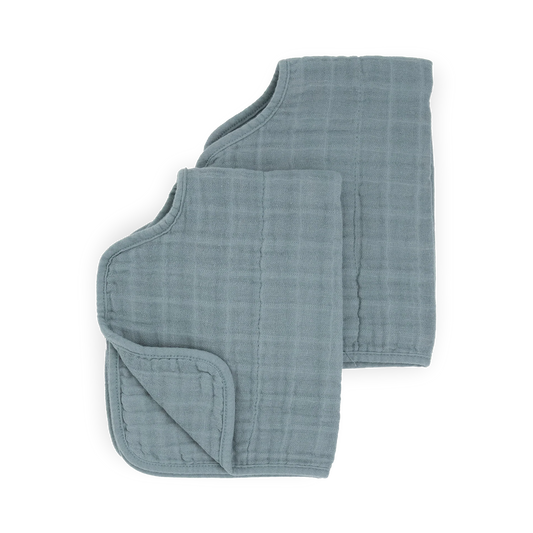 Cotton Muslin Burp Cloth 2 Pack - Sea Blue
