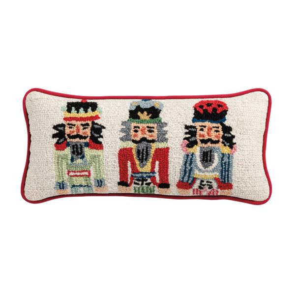 Lumbar Nucracker Hooked Wool Pillow