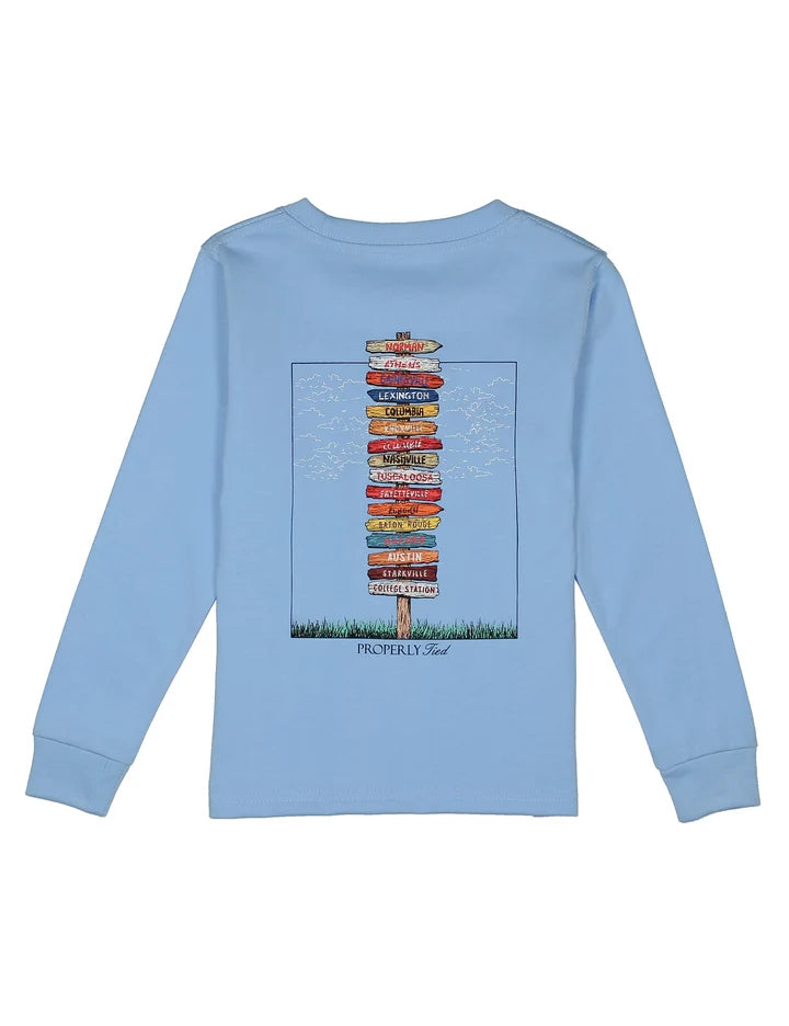 PT Youth Southeastern Showdown LS Light Blue