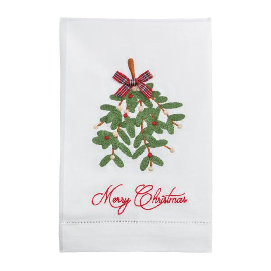 Mistletoe Embroidered Towel