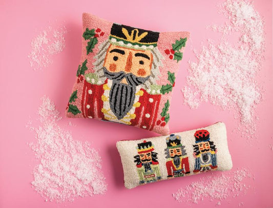 Lumbar Nucracker Hooked Wool Pillow