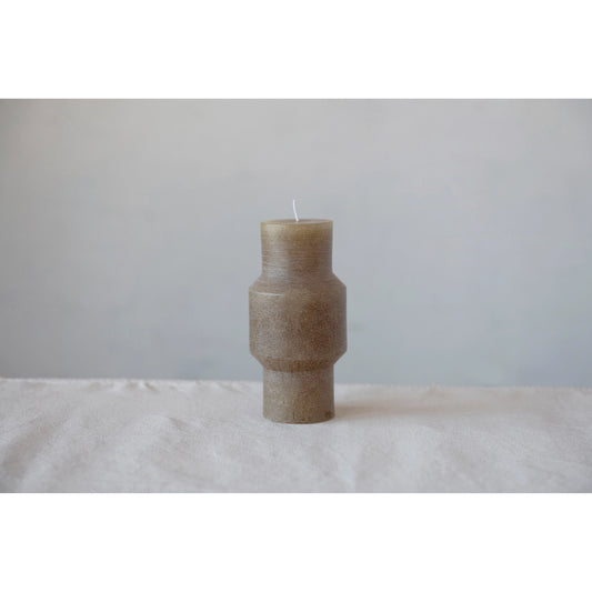 Unscented Totem Pillar Candle, Olive