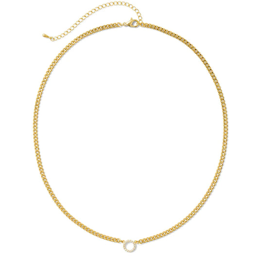 Open Pave Circle Statement Necklace