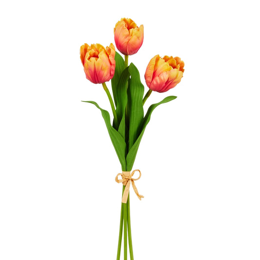 18" Real Touch Tulip Bundle, Orange