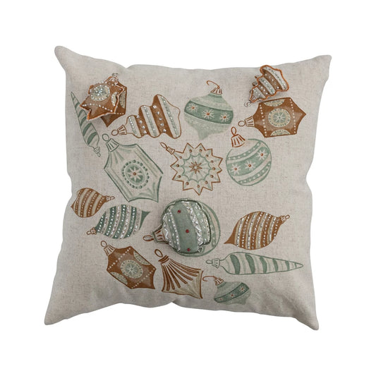 Ornament Printed Pillow 18" Square