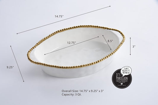 Pampa Bay Oval Baking Dish Beaded