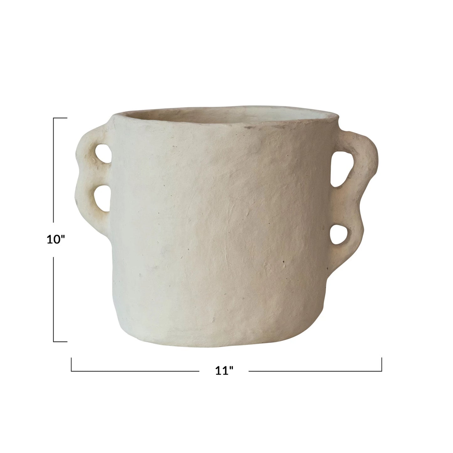 Paper Mache Vase w/ Handles, Natural