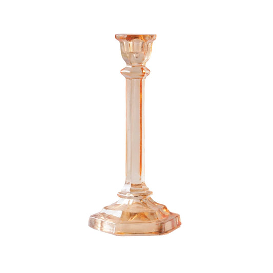 Peach Recycled Glass Taper Holder