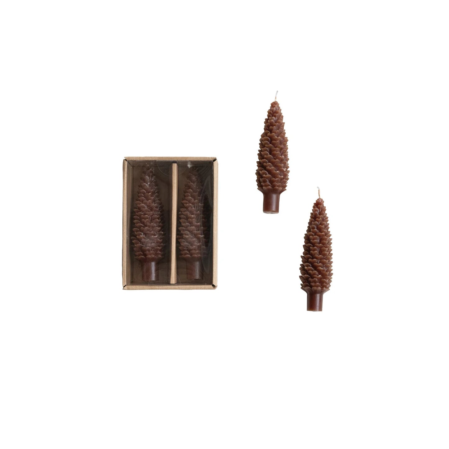 Unscented Pinecone Shaped Taper Candles