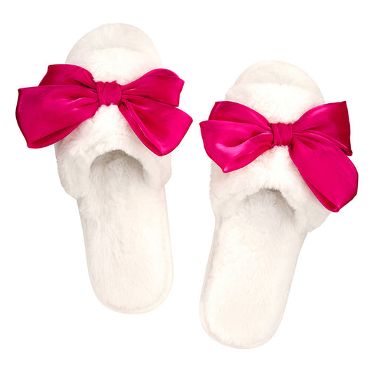 Bow Slippers - Hot Pink Bow
