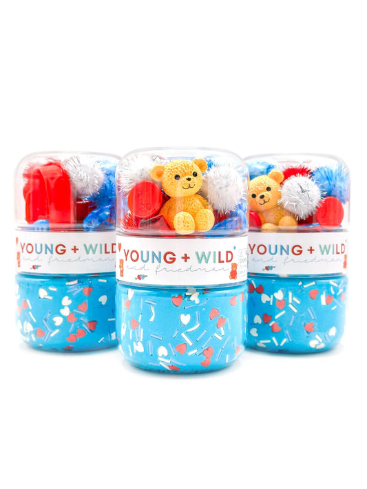 Red & Blue Valentine Grab & Go Dough Jar