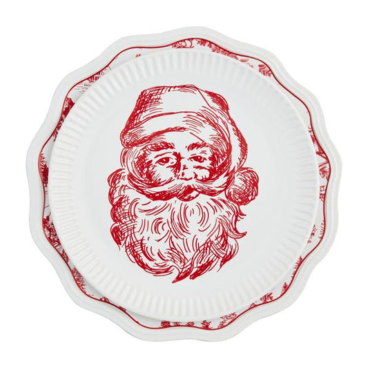 Santa & Toile Platter Set - Sold Separately
