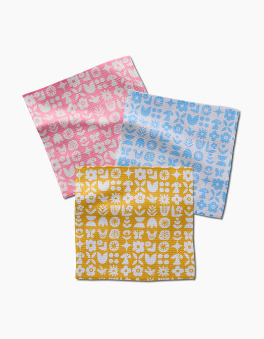 Geometry Scandi Spring Dishcloth Set - 3 pack