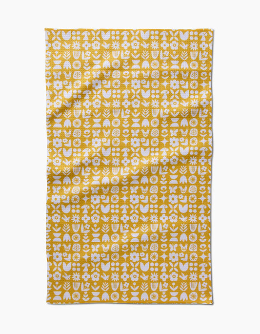 Geometry Scandi Spring Yellow Kitchen Towel